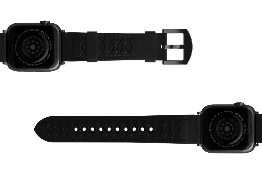 Vulcan Obsidian - Black Apple Leather Watch Band