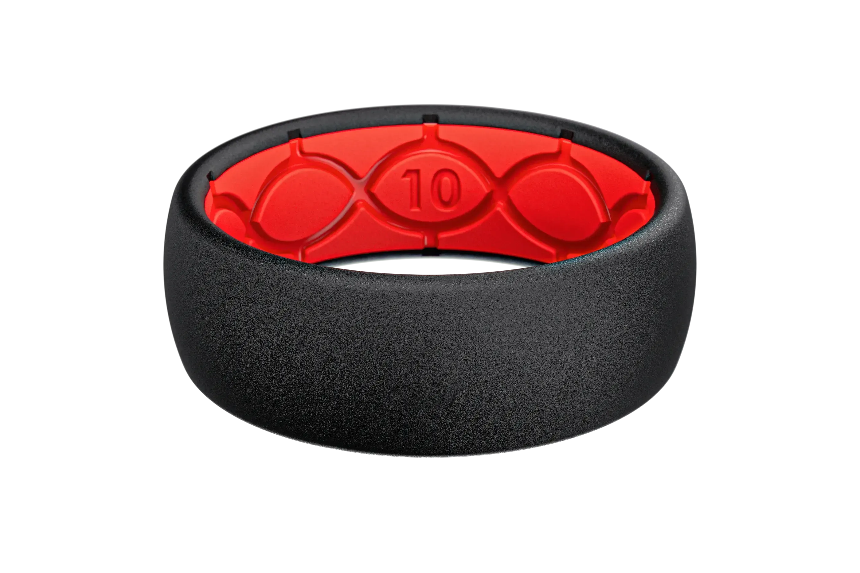 Solid Midnight Black &amp; Raspberry Red Ring