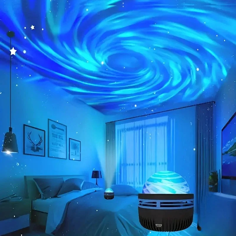 2024 new vortex star projection lamp dynamic remote control water ripple projection lamp bedroom decorative atmosphere nightligh