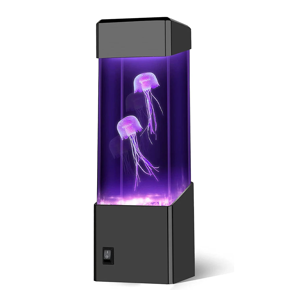 7 Color LED Fantasy Jellyfish  Lamp Rectangle Jellyfish Aquarium Lamp With Remote USB Operated For Bedroom Night Light