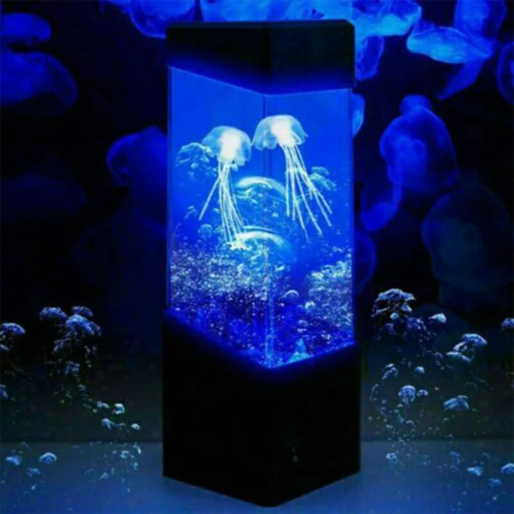 7 Color LED Fantasy Jellyfish  Lamp Rectangle Jellyfish Aquarium Lamp With Remote USB Operated For Bedroom Night Light