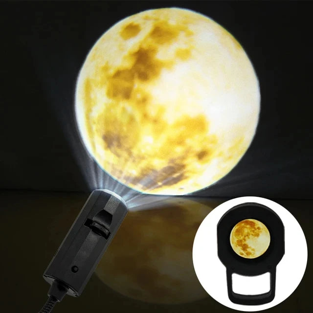 3D Moon Earth Night Light Projector Kids Cute Bedroom Background Wall Decor Projectors USB Plug Car Roof Decor Atmosphere Lamp