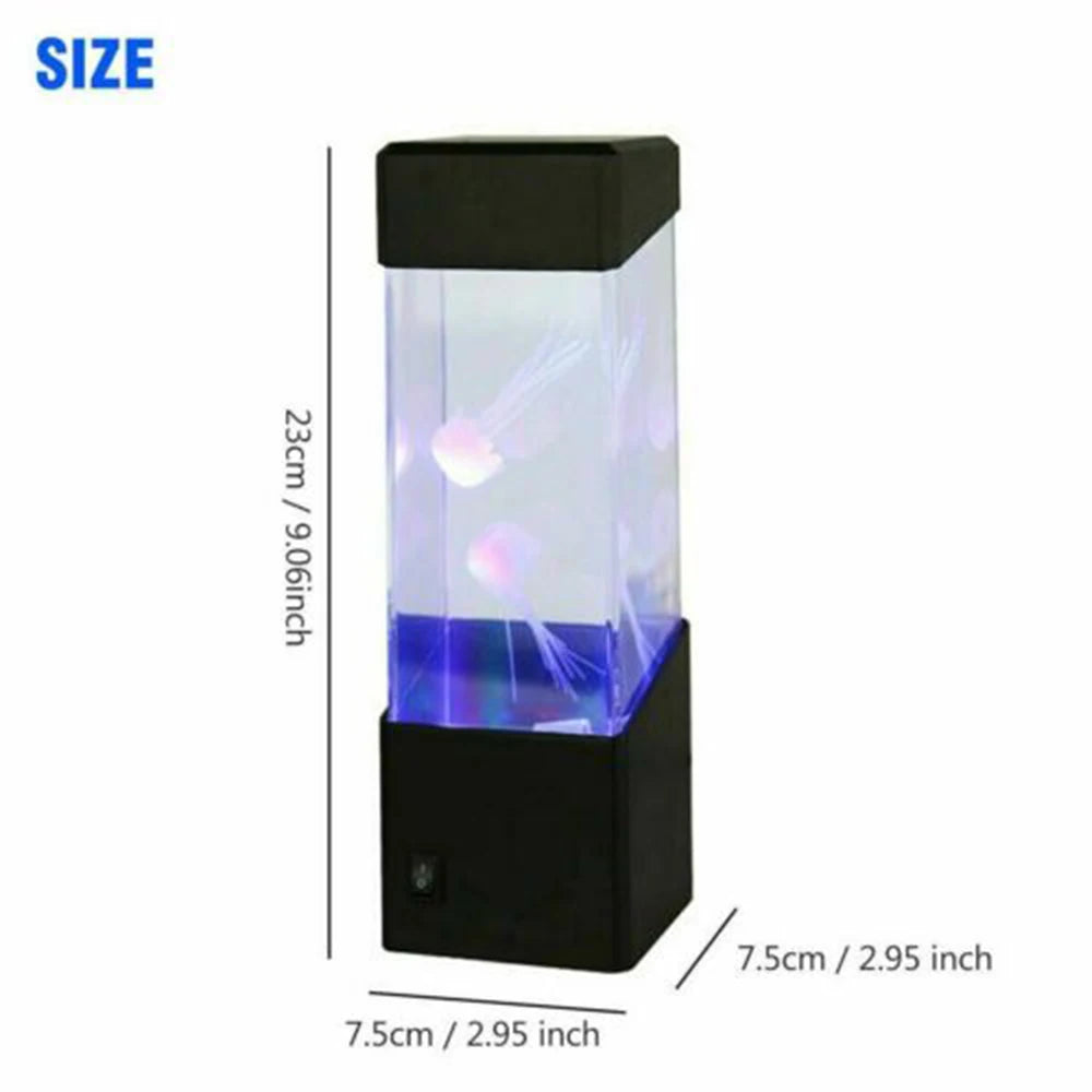 7 Color LED Fantasy Jellyfish  Lamp Rectangle Jellyfish Aquarium Lamp With Remote USB Operated For Bedroom Night Light