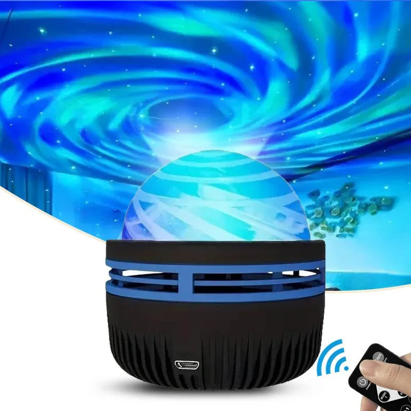 2024 new vortex star projection lamp dynamic remote control water ripple projection lamp bedroom decorative atmosphere nightligh