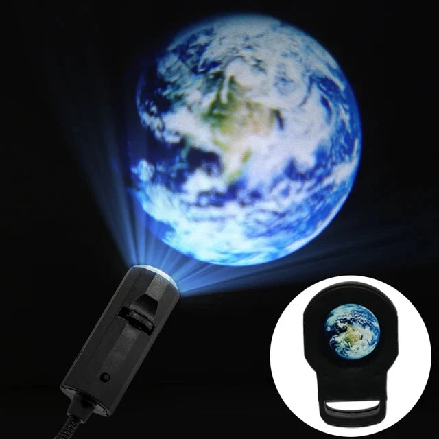 3D Moon Earth Night Light Projector Kids Cute Bedroom Background Wall Decor Projectors USB Plug Car Roof Decor Atmosphere Lamp