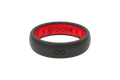 Solid Midnight Black &amp; Raspberry Red Thin Ring