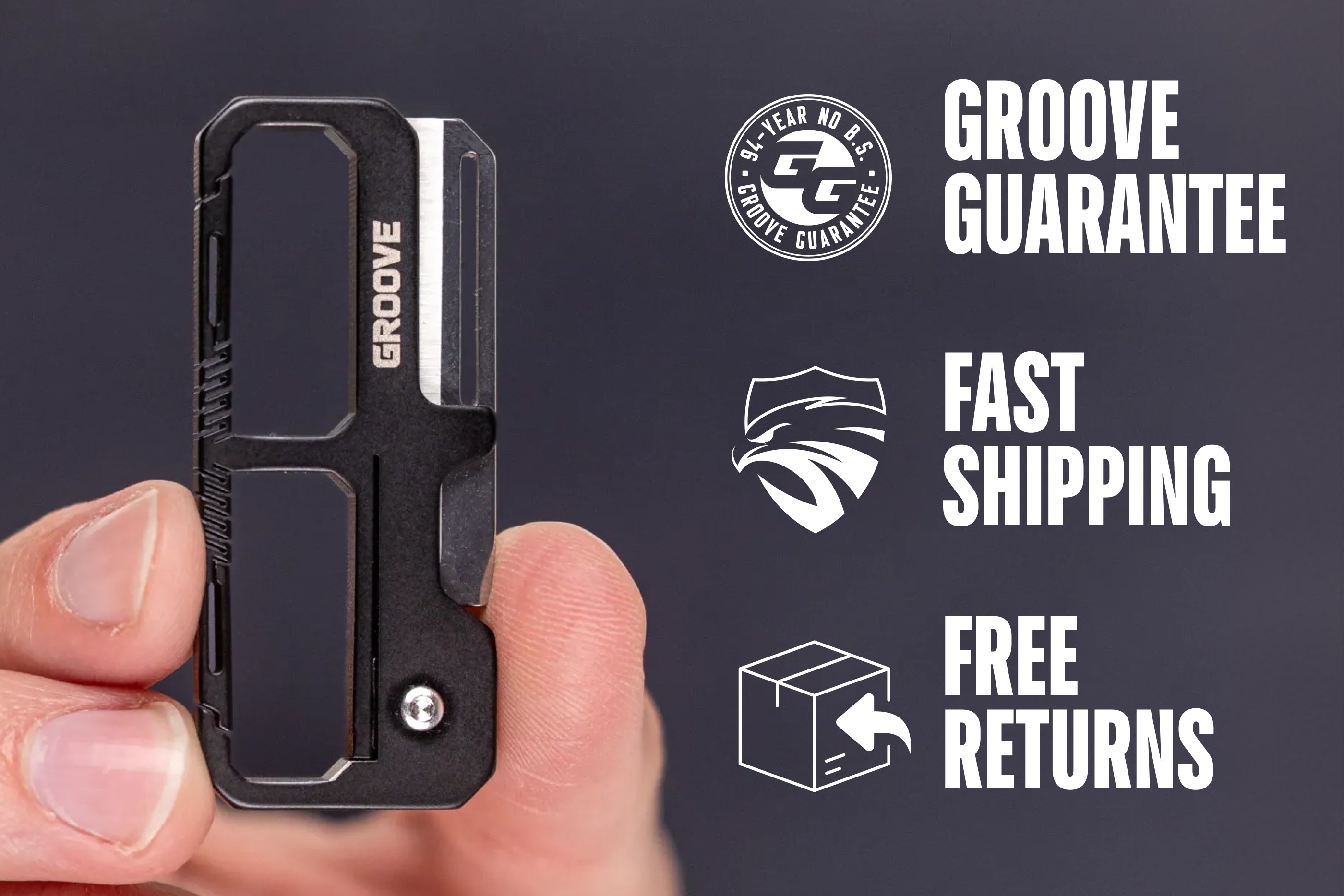 Groove® Carabiner Knife - Silver